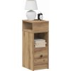 Noční stolek se zásuvkou 25 x 31 x 66 cm [858626] (Barva Hnědý dub)