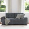 Dvousedák 180 x 77 x 82 cm samet [4105122] (Barva Světle šedá)