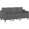 3dílná sedací souprava s poduškami textil [3201843] (Barva Tmavě šedá)