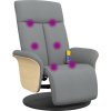 Masážní polohovací křeslo s podnožkou textil [356539] (Barva Krémová)