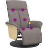 Masážní polohovací křeslo s podnožkou textil [356539] (Barva Krémová)