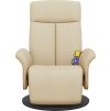Masážní polohovací křeslo s podnožkou textil [356539] (Barva Krémová)