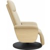 Masážní polohovací křeslo s podnožkou textil [356539] (Barva Krémová)