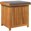 Venkovní box na polštáře 60x50x61 cm Masivní dřevo Akácie [4106473] (Barva Krémová bílá)