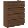 Příborník 80x35x99 cm kompozitní dřevo [3328486] (Barva Hnědý dub)