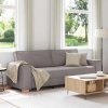 3-místné sofa s polštářem textil [4104994] (Barva Hnědá)