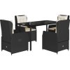 5dílný zahradní jídelní set s poduškami polyratan [3262863] (Barva Šedá)