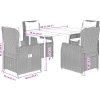 5dílný zahradní jídelní set s poduškami polyratan [3262863] (Barva Šedá)