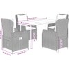 5dílný zahradní jídelní set s poduškami polyratan [3262863] (Barva Šedá)