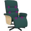 Masážní polohovací křeslo s podnožkou textil [356617] (Barva Tmavě zelená)