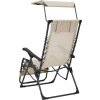 Skládací zahradní křeslo textilen [312468] (Barva Krémová)
