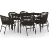 7dílný zahradní jídelní set [3099224] (Barva Černá)