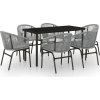 7dílný zahradní jídelní set [3099224] (Barva Černá)
