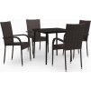 5dílný zahradní jídelní set [3099402] (Barva Hnědo-černá)