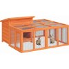 Králíkárna 144 x 123 x 67,5 cm masivní borové dřevo [172281] (Barva Kávová)