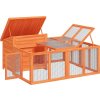 Králíkárna 144 x 123 x 67,5 cm masivní borové dřevo [172281] (Barva Kávová)