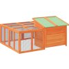 Králíkárna 144 x 123 x 67,5 cm masivní borové dřevo [172281] (Barva Kávová)