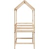 Patrová postel s žebříkem a střechou 90 x 200 cm borovice [3282150] (Barva Přírodní)