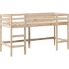 Patrová postel s žebříkem a střechou 80 x 200 cm borovice [3282112] (Barva Přírodní)