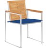 Zahradní židle 4 ks s poduškami masivní teakové dřevo [3078564] (Barva Královská modř)