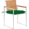 Zahradní židle 6 ks s poduškami masivní teakové dřevo [3078601] (Barva Zelená)