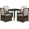 5dílný zahradní jídelní set s poduškami polyratan [3262979] (Barva Hnědá)