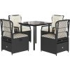 5dílný zahradní jídelní set s poduškami polyratan [3262979] (Barva Hnědá)