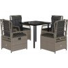 5dílný zahradní jídelní set s poduškami polyratan [3262979] (Barva Hnědá)