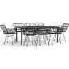 9dílný zahradní jídelní set polyratan [3157872] (Barva Černá)