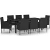 9dílný zahradní jídelní set [3099612] (Barva Antracitová)