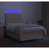Box spring postel s matrací a LED 120x190 cm textil [3270227] (Barva Černá)