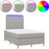 Box spring postel s matrací a LED 120x190 cm textil [3270244] (Barva Krémová)