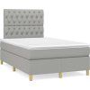 Box spring postel s matrací a LED 120x190 cm textil [3270267] (Barva Světle šedá)