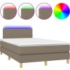 Box spring postel s matrací a LED 120x190 cm textil [3270076] (Barva Černá)