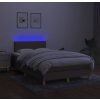 Box spring postel s matrací a LED 120x190 cm textil [3270076] (Barva Černá)