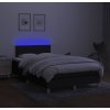 Box spring postel s matrací a LED 120x190 cm textil [3270076] (Barva Černá)
