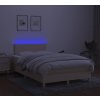Box spring postel s matrací a LED 120x190 cm textil [3270076] (Barva Černá)