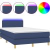 Box spring postel s matrací a LED 120x190 cm textil [3270076] (Barva Černá)