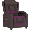 Elektrické masážní křeslo textil [3098794] (Barva Tmavě hnědá)