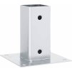 Podstavce pro sloupky čtvercové 4 ks Pozinkovaná ocel [42000006] (Barva Stříbrná)