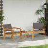 Bistro souprava 3 ks Hnědá Polyester [4106470] (Barva Tmavě šedá)