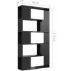 Knihovna / dělicí stěna 80 x 24 x 155 cm dřevotříska [809150] (Barva černá s vysokým leskem)