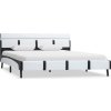Rám postele s LED světlem bílý umělá kůže 120 x 200 cm [280308] (Barva Šedá a bílá)