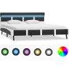 Rám postele s LED světlem bílý umělá kůže 120 x 200 cm [280308] (Barva Šedá a bílá)
