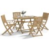 5dílný skládací zahradní jídelní set masivní akáciové dřevo [3214234] (Barva Světle hnědá)