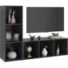 TV skříňky 2 ks 107 x 35 x 37 cm dřevotříska [3079936] (Barva Šedá)