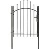 Zahradní branka ocel 1 x 1,75 m [143059] (Barva Černá)
