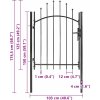Zahradní branka ocel 1 x 1,75 m [143059] (Barva Černá)