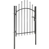 Zahradní branka ocel 1 x 1,75 m [143059] (Barva Černá)