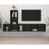 3dílný set TV skříněk dřevotříska [3079833] (Barva černá s vysokým leskem)